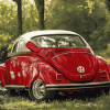 Red VW Super Beetle Diamond Painting