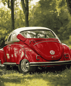 Red VW Super Beetle Diamond Painting