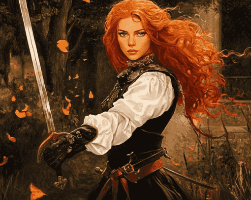 Redhead Warrior Woman Diamond Painting