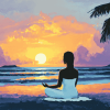 Relaxing Beach Yoga Diamond Painting