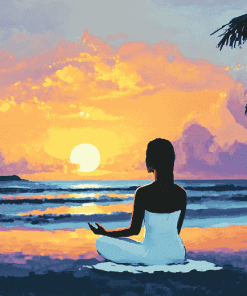 Relaxing Beach Yoga Diamond Painting