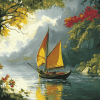 River Cruiser Seascape Diamond Painting