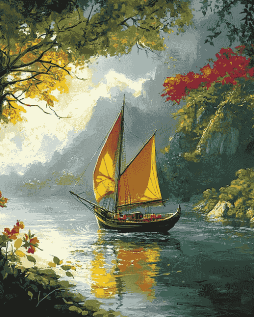 River Cruiser Seascape Diamond Painting