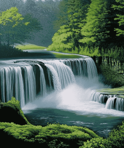 River and Waterfall Beauty Diamond Painting