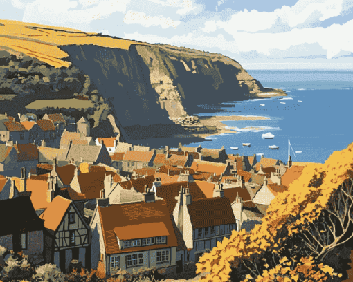 Robin Hood Bay Landscape Diamond Painting