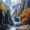 Rocky Mountain Waterfalls Diamond Painting