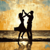 Romantic Beach Silhouette Diamond Painting