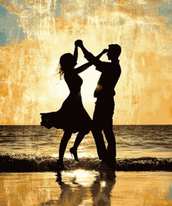 Romantic Beach Silhouette Diamond Painting