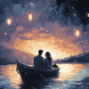 Romantic Boat Journey Diamond Painting