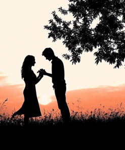 Romantic Proposal Silhouette Diamond Painting