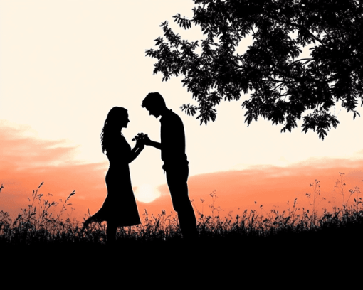 Romantic Proposal Silhouette Diamond Painting