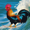 Rooster Surf Adventure Diamond Painting