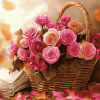 Rose Blooms Basket Diamond Painting