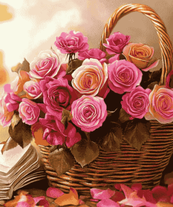 Rose Blooms Basket Diamond Painting