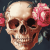 Rose and Skull Motif Diamond Painting