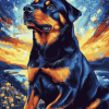 Rottweiler Starry Night Diamond Painting