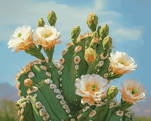 Saguaro Cactus Blossoms Diamond Painting