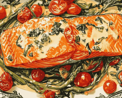 Salmon Fish Meal Diamond Painting