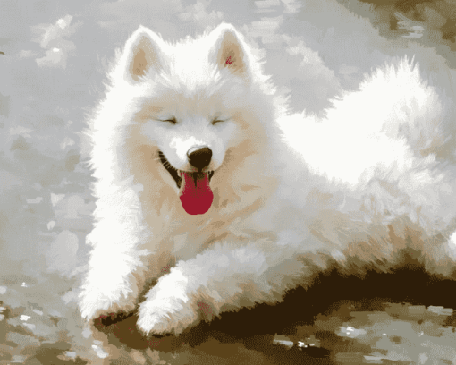 Samoyed Puppy Delight Diamond Painting