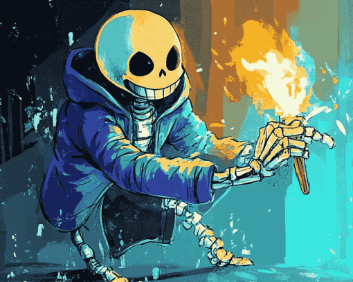 Sans Undertale Animation Inspired Diamond Painting