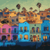 Santa Cruz Colorful Buildings Diamond Painting