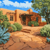 Santa Fe Houses Landscape Diamond Painting