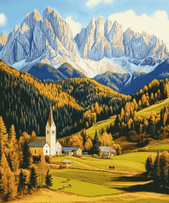 Santa Maddalena Mountain Views Diamond Painting