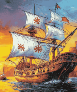 Santa Maria Ship Diamond Painting