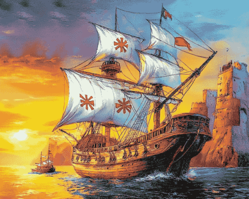 Santa Maria Ship Diamond Painting