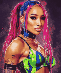 Sasha Banks WWE Champion Diamond Painting