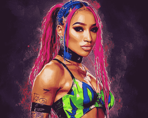 Sasha Banks WWE Champion Diamond Painting