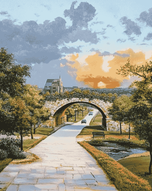 Scenic Flower Mound Streets Diamond Painting