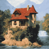 Scenic River House Diamond Painting