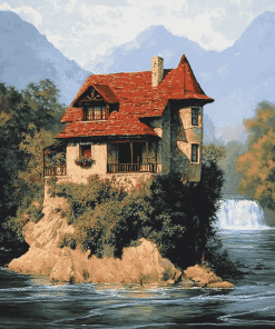 Scenic River House Diamond Painting