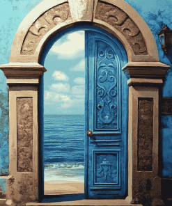 Scenic Sea Door Diamond Painting