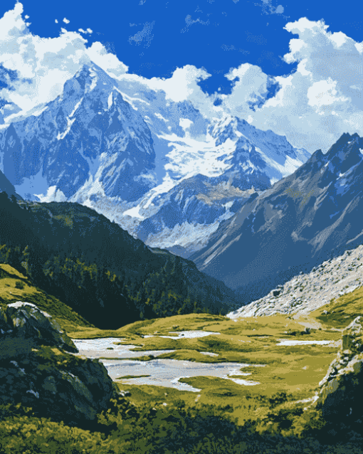 Scenic Southern Alps Diamond Painting