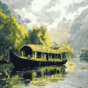 Scenic Valleys House Boat Diamond Painting