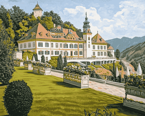 Schloss Luberegg Castle in Austria Diamond Painting