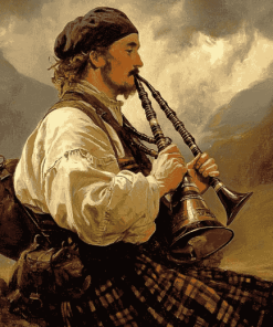 Scottish Bagpipes Vintage Diamond Painting