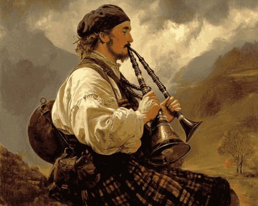 Scottish Bagpipes Vintage Diamond Painting