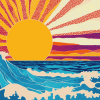 Sea Sunset Pop Art Diamond Painting