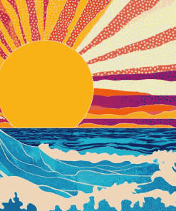 Sea Sunset Pop Art Diamond Painting