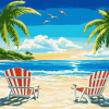 Seaside Chairs Beach View Diamond Painting