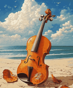 Seaside Violin Harmony Diamond Painting