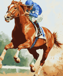 Secretariat Big Red Horse Diamond Painting