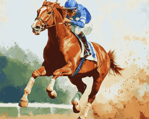 Secretariat Big Red Horse Diamond Painting