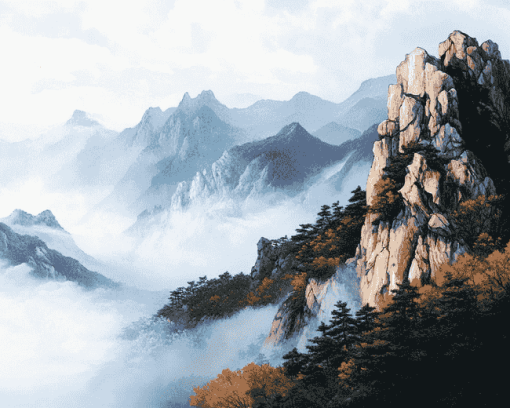 Seoraksan Mountain Views Diamond Painting