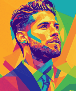 Sergio Ramos Colorful Pop Diamond Painting