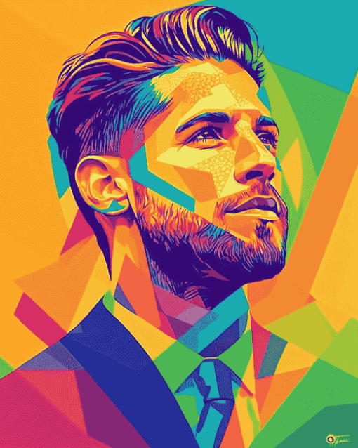 Sergio Ramos Colorful Pop Diamond Painting