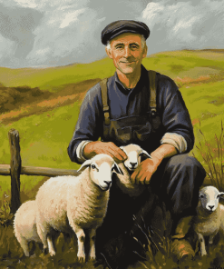 Sheep Farm Landscapes Diamond Painting